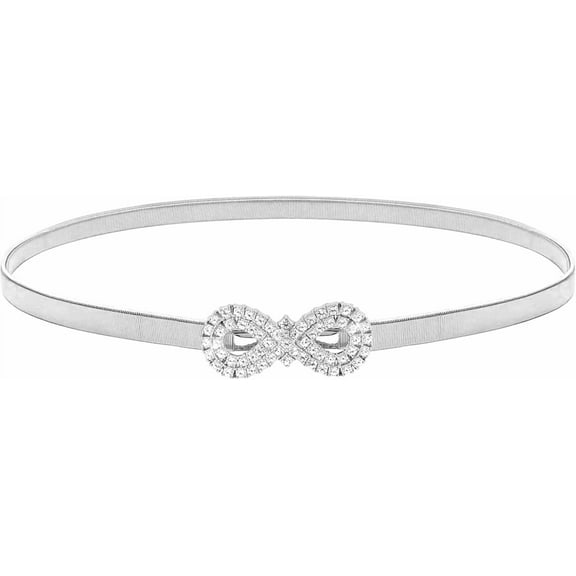 Women's Skinny Metal Waist Belt Elastic Thin Waist Belt for Dress Stretch Chain Belt