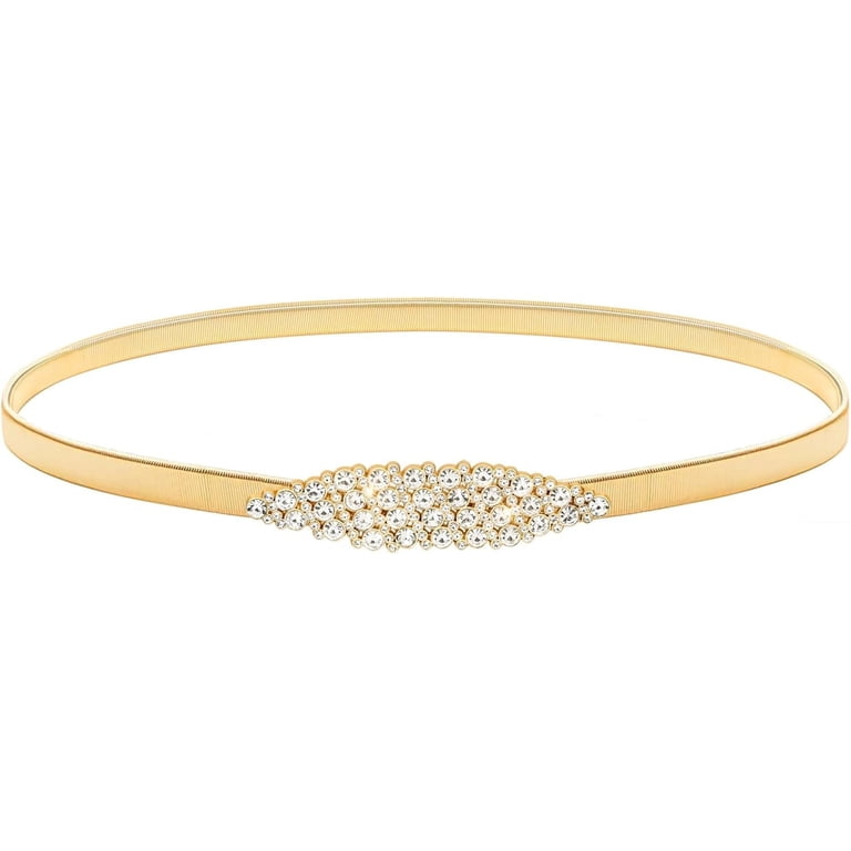 Skinny Waist Belt Women Elastic Metal Stretch Chain Belt ibiyuan Belt For Women Skinny Elastic Waist Belt for Women  main image 4