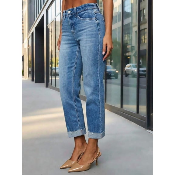 Women's Skinny Stretch Denim Cropped Pants Casual Spring, Everyday Wear Fall