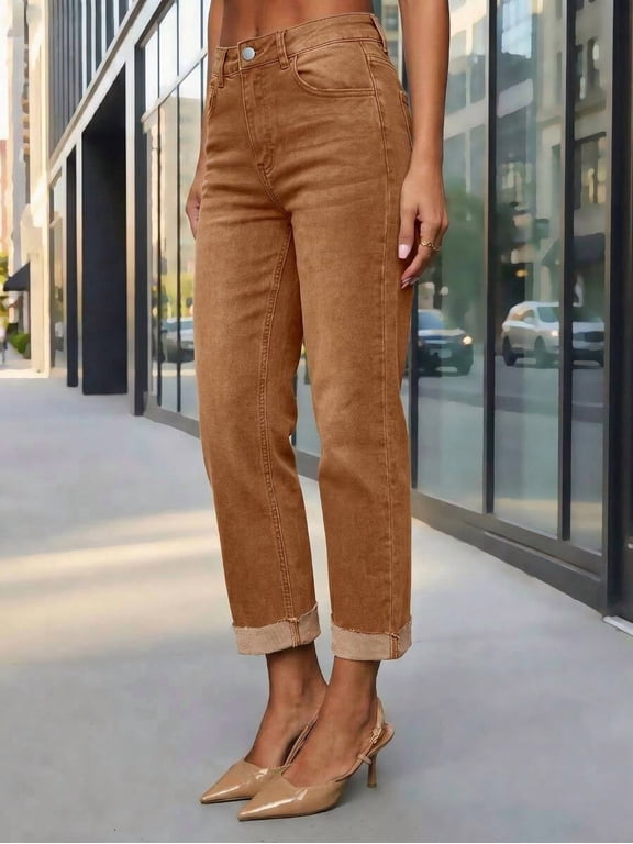 Women's Skinny Stretch Denim Cropped Pants Casual Spring, Everyday Wear Fall