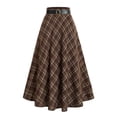thumbnail image 1 of Women's Skirt, A-Line Flared Midi Skirt with Belt, Fitted Umbrella Bottoms for Commute and Daily Wear, 1 of 5