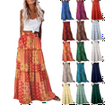 thumbnail image 1 of Women's Skirt Bohemian Style Loose Fitting Casual High Waisted Half Length Skirt Summer Maxi Skirts for Women Size S-2XL(US 4-12), 1 of 4