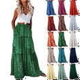 thumbnail image 1 of Women's Skirt Bohemian Style Loose Fitting Casual High Waisted Half Length Skirt Summer Maxi Skirts for Women Size S-2XL(US 4-12), 1 of 7