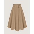thumbnail image 1 of Women's Skirt, Button Decor Flared Midi Skirt, Fitted Asymmetric Button Front Bottoms for Commute and Daily Wear, 1 of 6