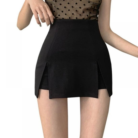 Women's Skirt High Waist Split Zip Up Mini Bodycon Skirt