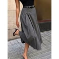 thumbnail image 1 of Women's Skirt, Pleated A-Line Midi Skirt, Fitted Suit Skirt Bottoms for Office and Commute, 1 of 5