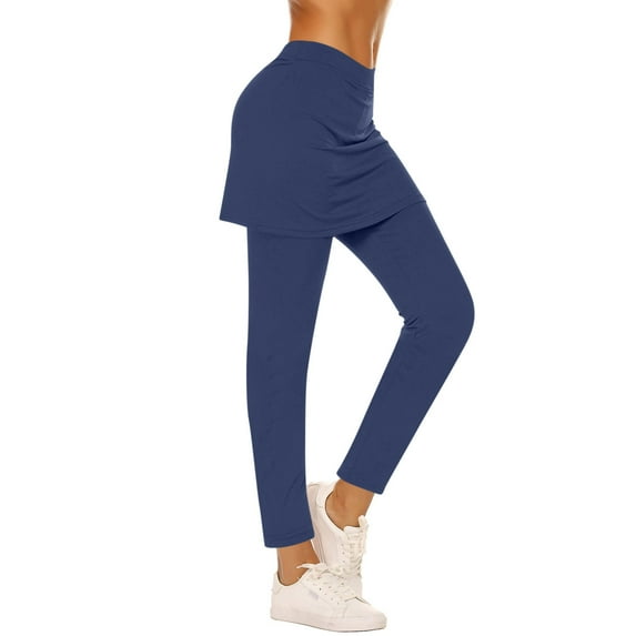 CHUMUD Women's Skirted Leggings, High Waisted Tummy Control Stretch Workout Yoga Pants Fashion Tennis Golf Trousers
