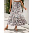 thumbnail image 1 of Women's Skirts Boho Maxi Skirt Fashion Loose Floral Printed Halter Skirt High Waist Beach Maxi Skirt, S-XL, 1 of 9