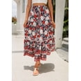 thumbnail image 1 of Women's Skirts Boho Maxi Skirt Fashion Loose Floral Printed Halter Skirt High Waist Beach Maxi Skirt, S-XL, 1 of 9