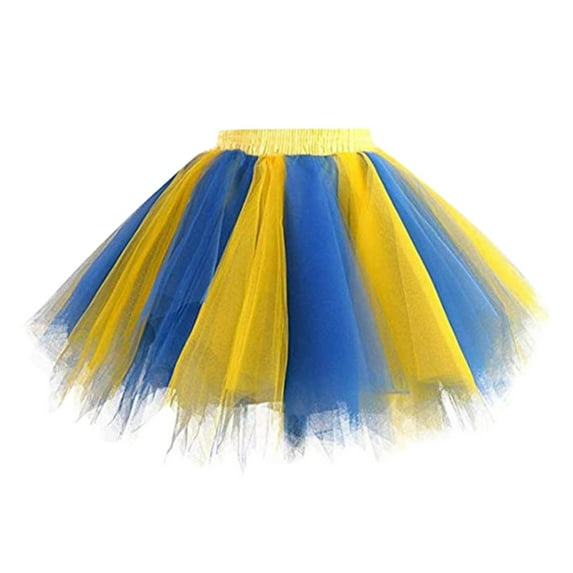 Women's Skirts Candy Multicolor Skirt Support Half Body Puff Petticoat Colorful Womens Clothes AC XL