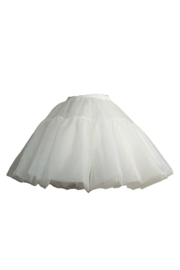 Women's Skirts Crinoline Petticoat Vintage Party Underskirt Elastic Waist White Gothic Skirt for Prom