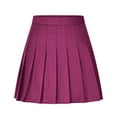 thumbnail image 1 of Women's Skirts Fashion Solid Color Summer Casual High Waisted Pleated Skirt Sexy Black Mini Skirt Plus Size Womens Clothing, 1 of 7