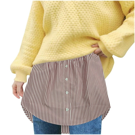 Women's Skirts Fashion Versatile Shirt Sweater Skirt Overlay Bottom Half And Stripes Mini Skirts