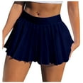 thumbnail image 1 of Women's Skirts High Waisted Pleated Skirt Black Mini Print Skater Skirt with Sporty Summer Clothes for Women Navy S, 1 of 4
