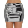 thumbnail image 1 of Women's Skirts Shiny Metallic Patent Leather Mini Pencil Skirt Nightout Wear Dance Party Clubwear, 1 of 4