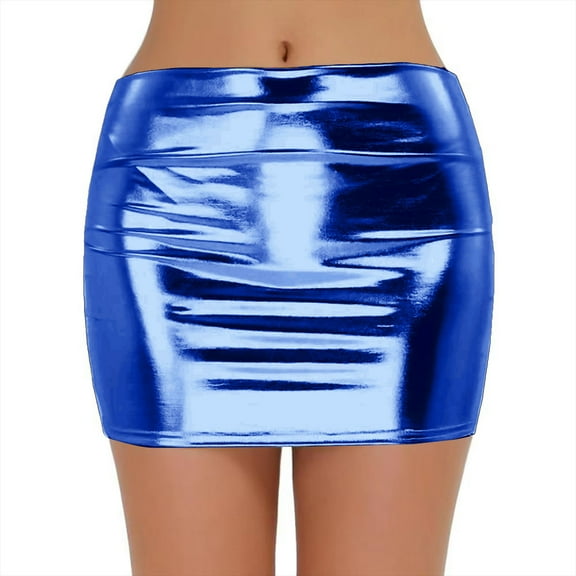 Women's Skirts Shiny Metallic Patent Leather Mini Pencil Skirt Nightout Wear Dance Party Clubwear