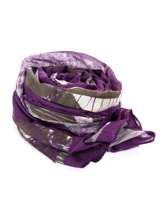 Women's Skull Print Purple Polyester Scarf Purple Scarf Wrap 40 x 70 inches