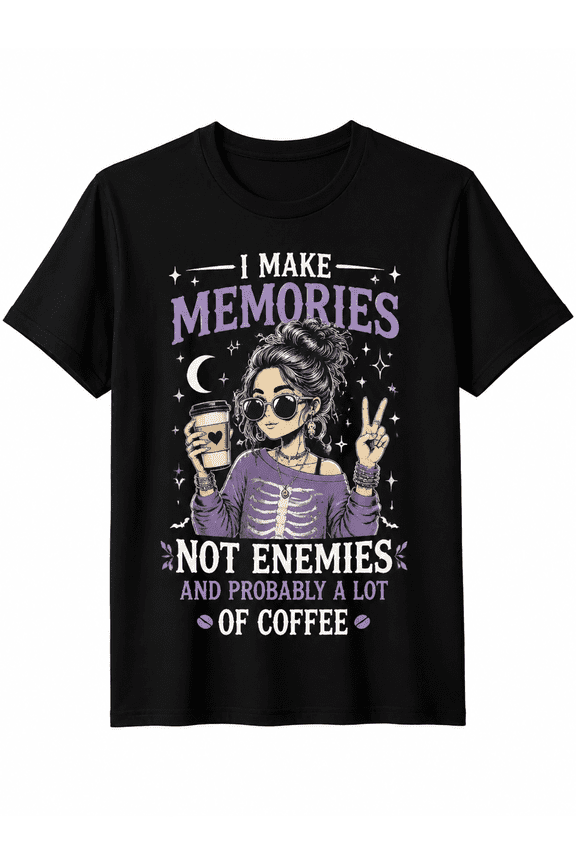 Women’s Skull Skeleton Humor Graphic T-Shirt, Vintage Gothic Funny Quote Tee for Casual Wear