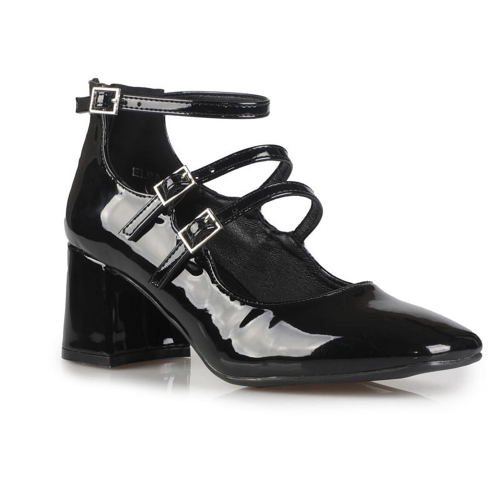 Women's Sleek Mary Jane Block Heel Pumps