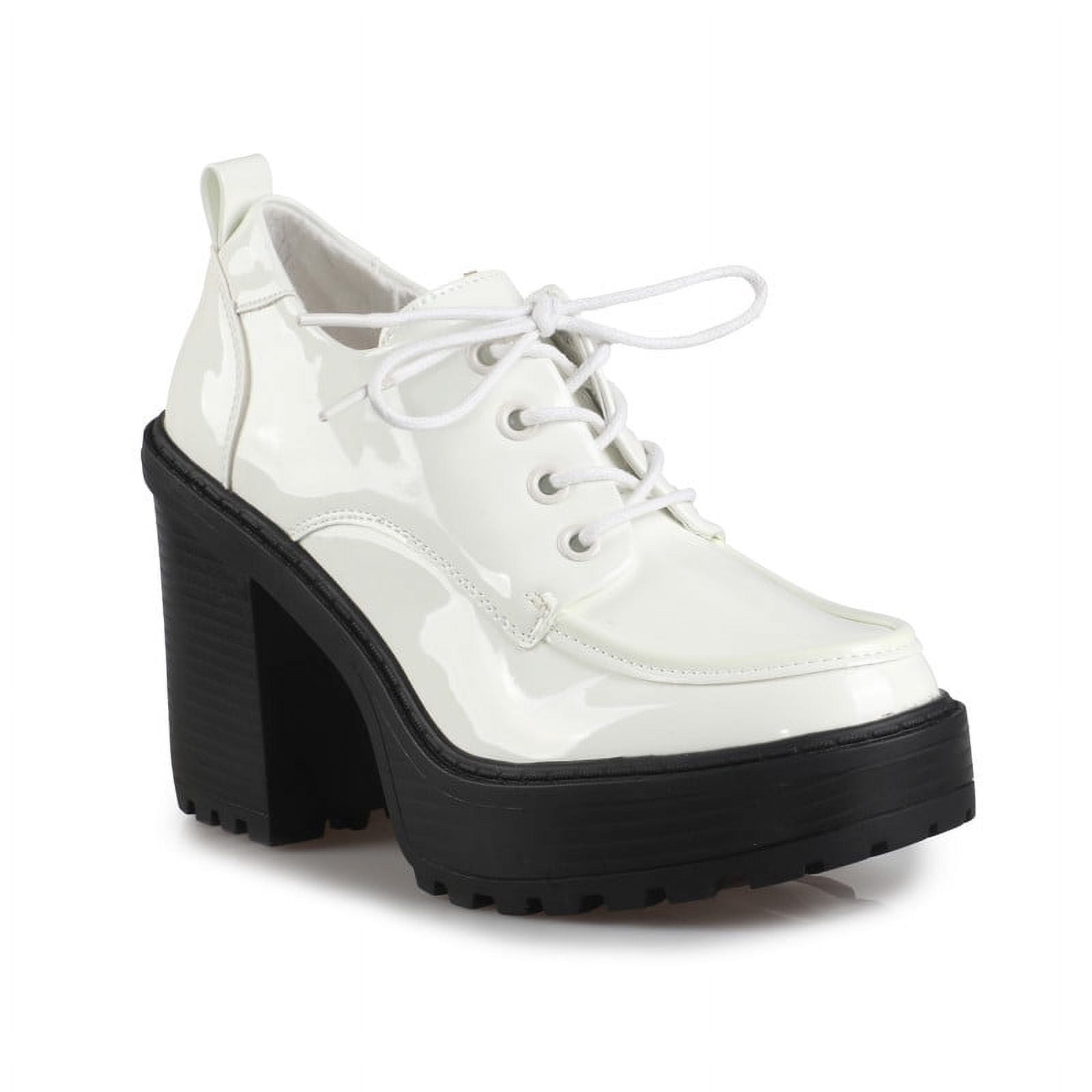 Women's Sleek & Stylish Platform Lugsole Lace-Up Heeled Loafer