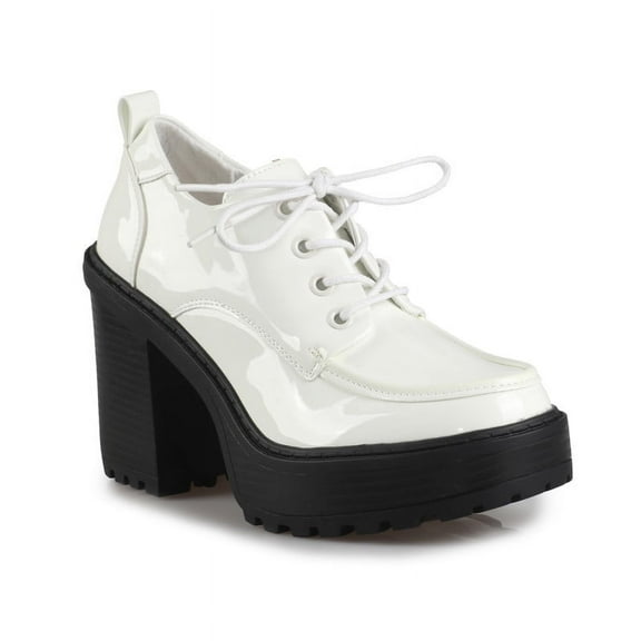 Women's Sleek & Stylish Platform Lugsole Lace-Up Heeled Loafer