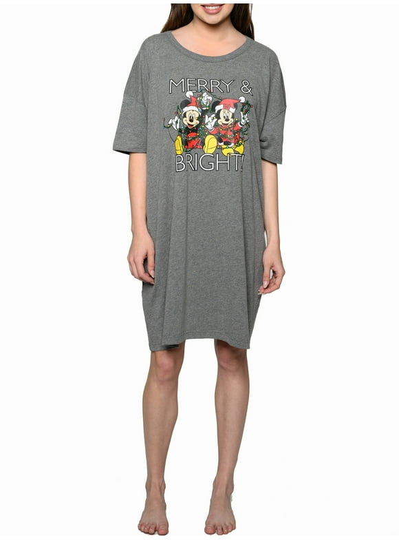 Women's Sleep Shirt Christmas Mickey & Minnie Mouse One Size and Plus Size