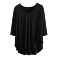 thumbnail image 1 of Women's Sleep T-Shirt 2025 3/4 Lenght Sleeve Lounge Pajamas Shirts Crewneck Loose Casual Solid Soft Modal Tee Top, 1 of 6
