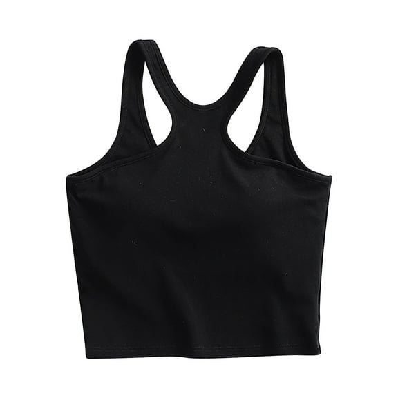 Women's Sleep T-Shirt Crew Neck Pajamas Woman Summer Solid Color with Chest Pad Suspender Beautiful Back Underwear Sleeveless and Pajamas. Black Xl