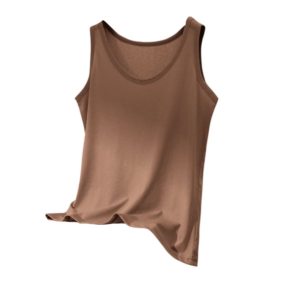 Women's Sleep Tank Tops Cotton Linen Round Neck Sleeveless Pajamas Shirts Soft Solid Color Loungewear Tees