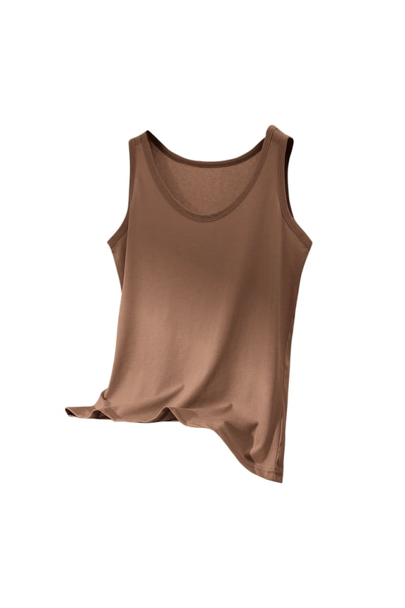 Women's Sleep Tank Tops Cotton Linen Round Neck Sleeveless Pajamas Shirts Soft Solid Color Loungewear Tees