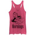 thumbnail image 1 of Women's Sleeping Beauty Aurora Don't Do Mornings Racerback Tank Top Pink Heather Small, 1 of 3