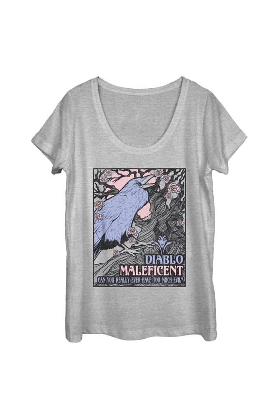 Women's Sleeping Beauty Diablo Maleficent Can You Really Ever Have too Much Evil Scoop Neck Athletic Heather X Large