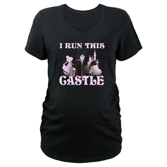 Women's Sleeping Beauty Maleficent I Run This Castle Graphic Maternity T-Shirt