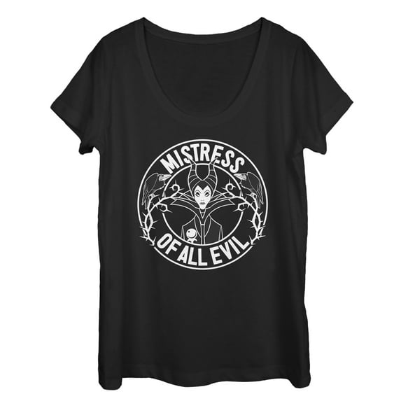 Women's Sleeping Beauty Raven Maleficent Scoop Neck Black X Large