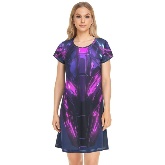 Women's Sleepshirts A Stylized Helmet Nightgowns Sleep for Women Soft House Dresses Night Gown for Ladies