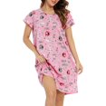 thumbnail image 1 of Women's Sleepwear Dress Soft Night Shirts for Women Cotton Pajamas for Women Short Sleeve Nursing Nightgown Pink Cat 2XL, 1 of 1