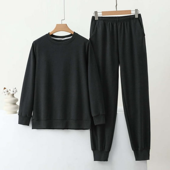 Women's Sleepwear Long Sleeve Top and Pants Pajama Set Panda Print Nighty,Black,M