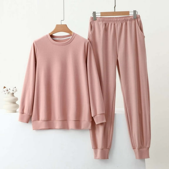 Women's Sleepwear Long Sleeve Top and Pants Pajama Set Panda Print Nighty,Pink,XL