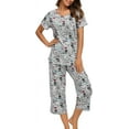 thumbnail image 1 of Women's Sleepwear Tops with Capri Pants Pajama Sets, 1 of 4