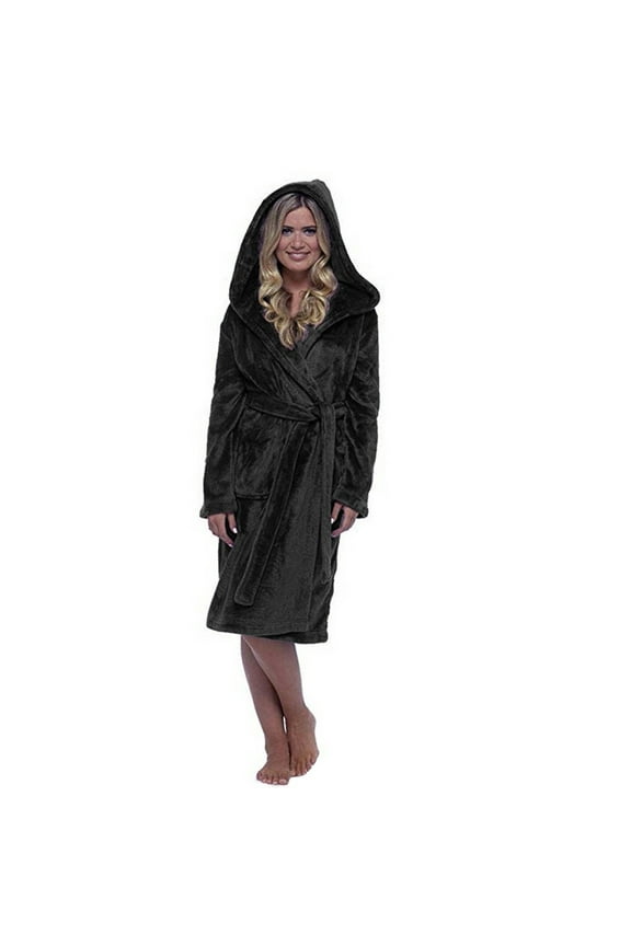 Women's Sleepwear Winter Plush Lengthened Shawl Bathrobe Home Clothes Long Sleeved Robe Coat