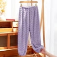 thumbnail image 1 of Women's SleepwearWomen Pj Bottoms Solid Color Sleepwear Fuzzy Fleece Pajama Pants Ladies Casual Trousers Plush Elastic Waist Pant, 1 of 5