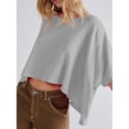 thumbnail image 1 of Women's Sleeve Crewneck T Shirts Loose Casual Summer Tops Comfy Basic Tees, 1 of 5