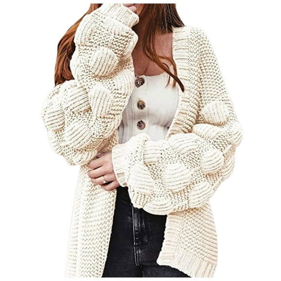 Women's Sleeve Large Size Medium Long Sweater Women's Coat Autumn And Winter New Loose Coarse Wool Knitted Cardigan