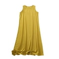 thumbnail image 1 of Women's Sleevelee Tank Dress 2025 Summer Casual Scoop Neck Basic Maxi Tshirt Sundress Plus Size Solid Color Dresses, 1 of 4