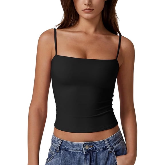 Women's Sleeveless Adjustable Spaghetti Strap Tank Top