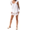 thumbnail image 1 of Women's Sleeveless Backless Sling Vest + Solid Color Ruffle Shorts, 1 of 7