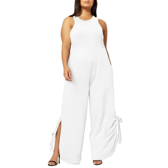 Women's Sleeveless Backless Wide Leg Jumpsuit - Loose Fit Romper for Daily & Vacation - Summer Comfort