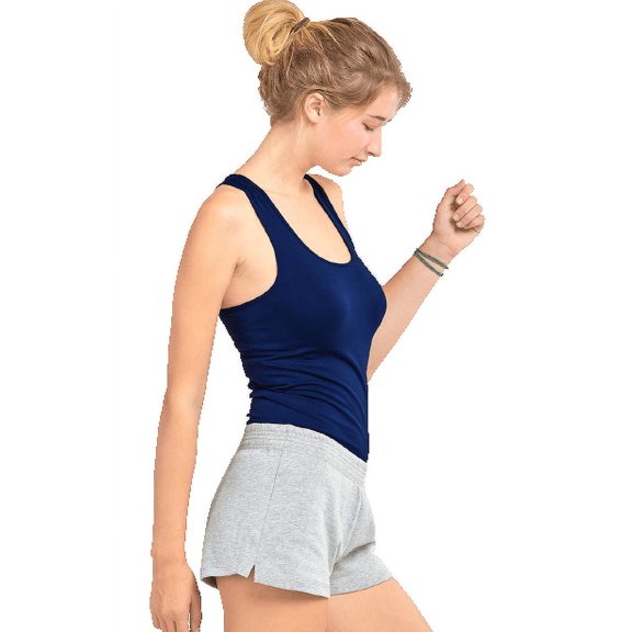 Women's Sleeveless Basic Solid Raceback Tank Top Plus Size, Navy, 1 Pack