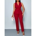 thumbnail image 1 of Women's Sleeveless Blazer with Belted Waist and Tailored Pants, 1 of 5