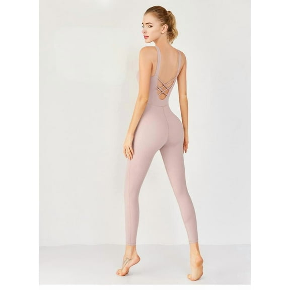 Women's Sleeveless Bodysuit Dance Unitard  Stretchy Gym & Workout Leggings for Yoga, Fitness, and Active Wear